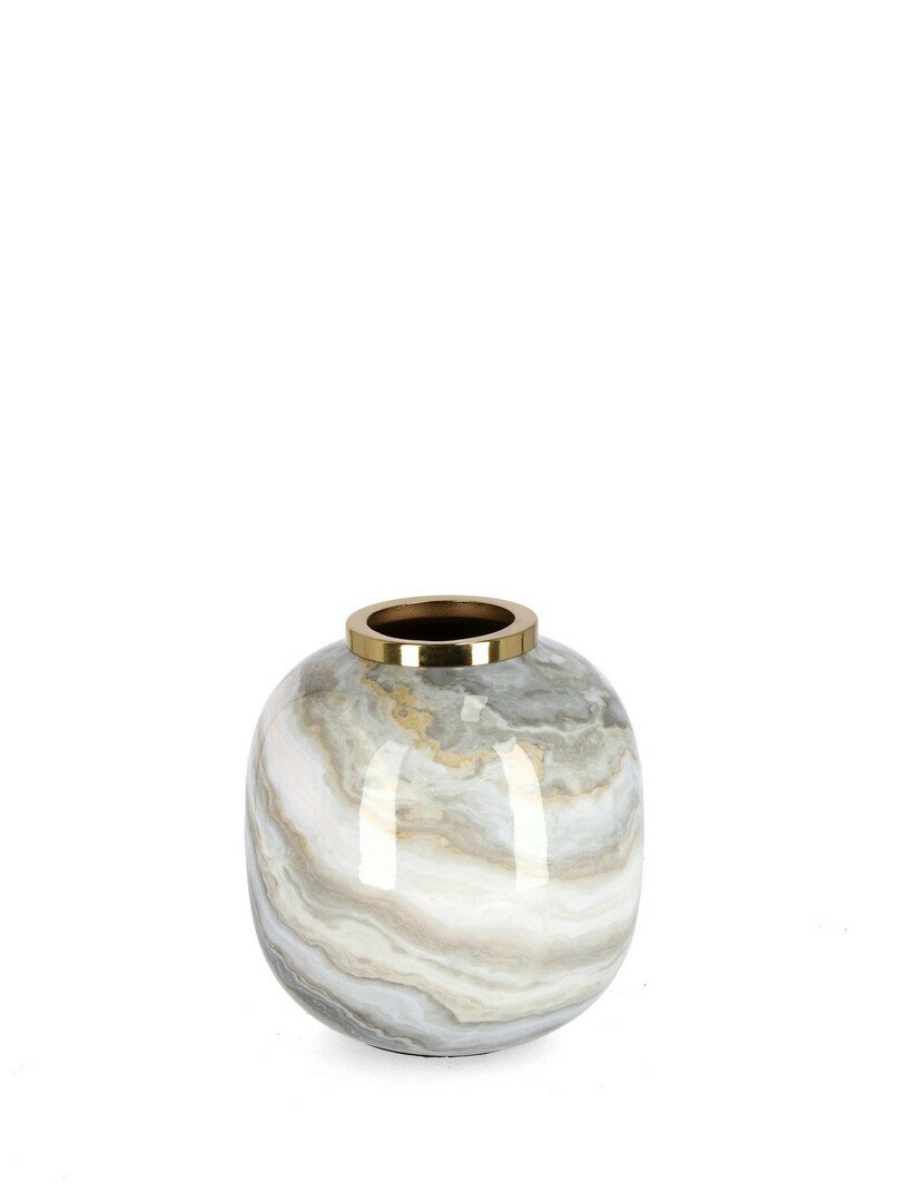 VASO MARSHA TO BIANCO GRIGIO ORO H17