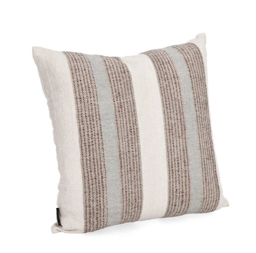 KISSEN MUHAR CREME BLAU NATURFARBE 45X45