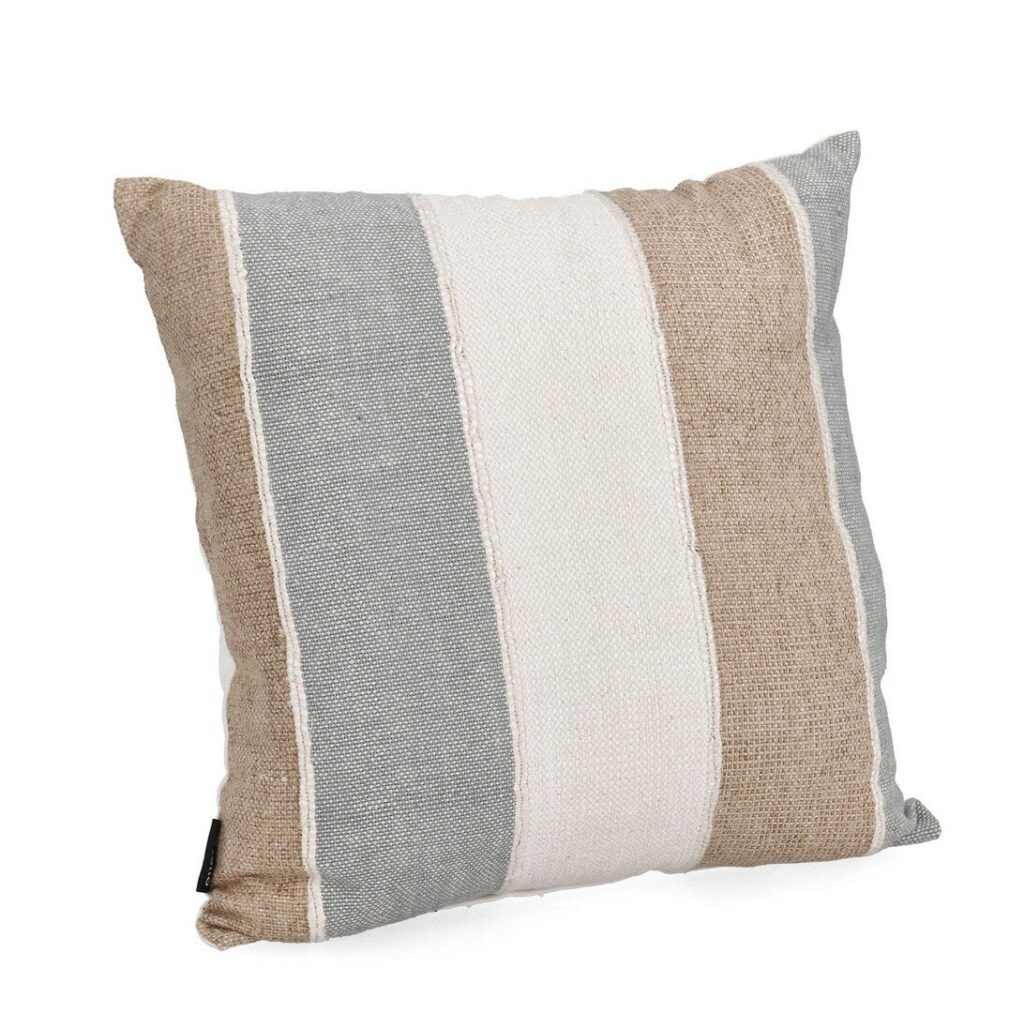 KISSEN GANGA CREME NATURFARBE BLAU 45X45