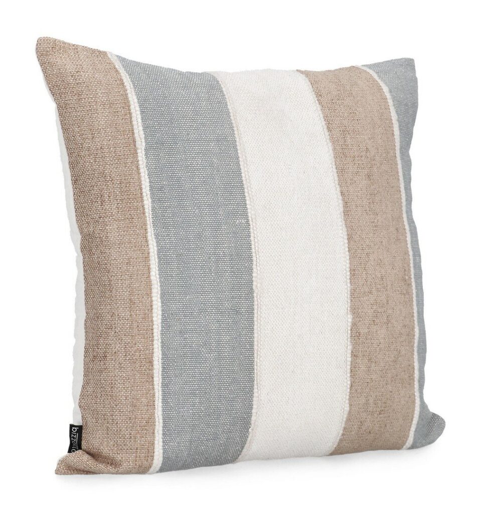 KISSEN GANGA CREME NATURFARBE BLAU 50X50