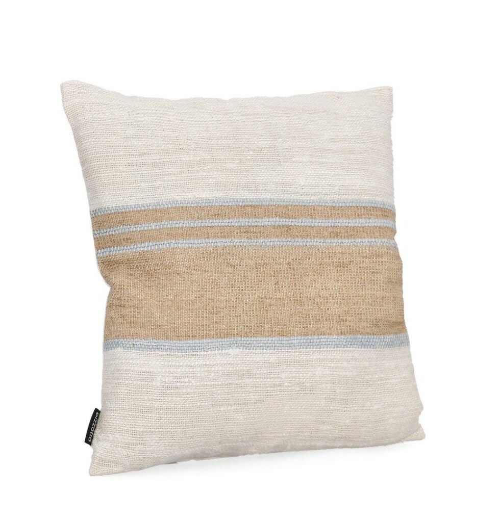 COJÍN KARADA CREMA NATURAL AZUL 45X45