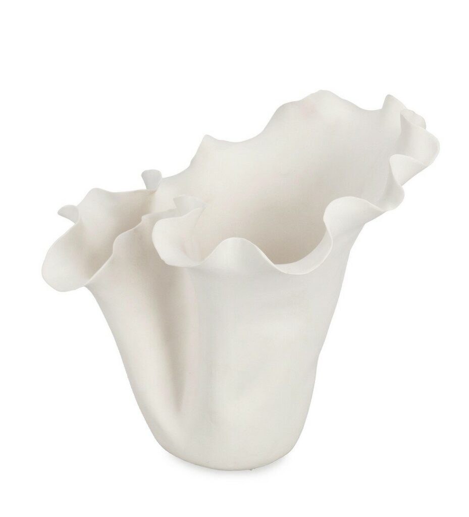 MINDE SHAPED WHITE VASE H27