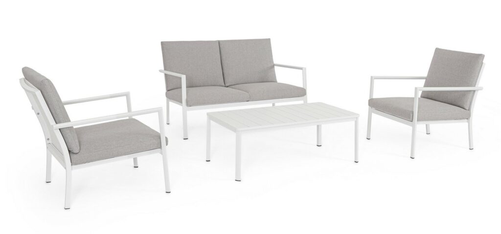KONNOR WHITE SOFA SET4 W-CUSH CX21