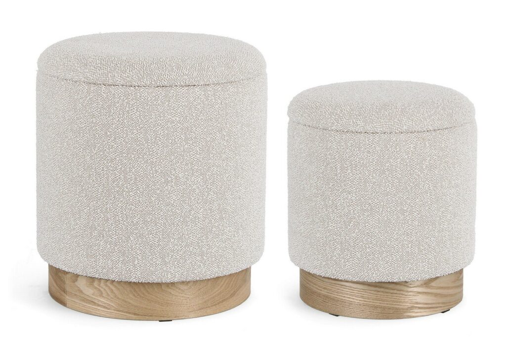 ZOYA SET2  LIGHT GREY STORAGE POUF