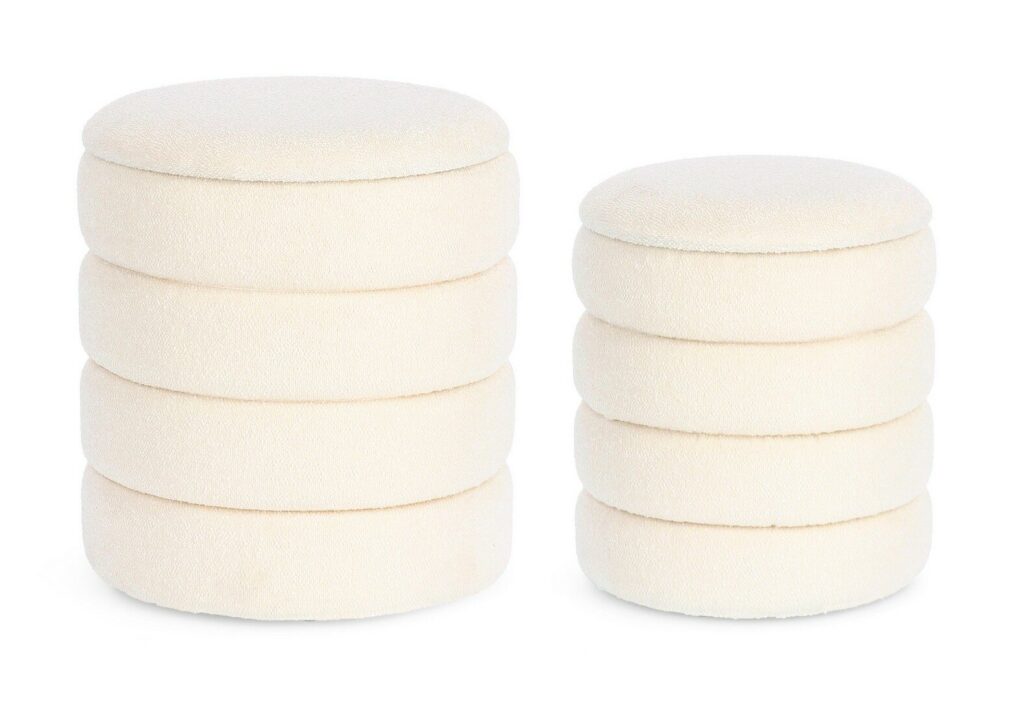 SET2 POUF CONT.KATERINA BIANCO BOUCLE’