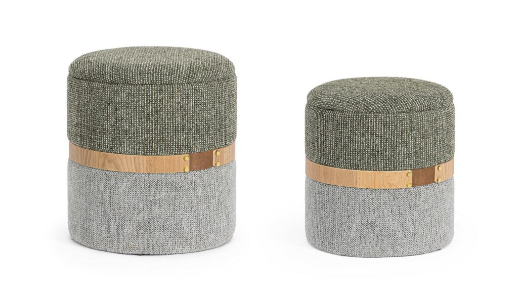 2ER SET POUF BEHÄLTER TALYA FOG