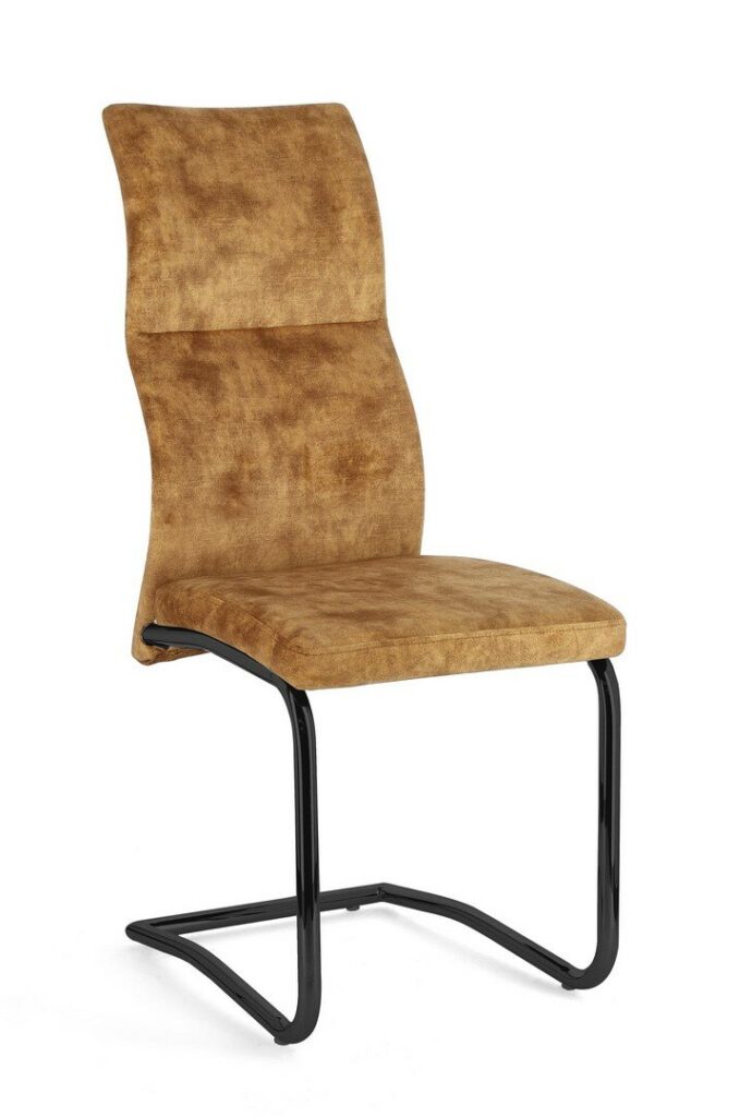 CHAISE THELMA VELOURS JAUNE