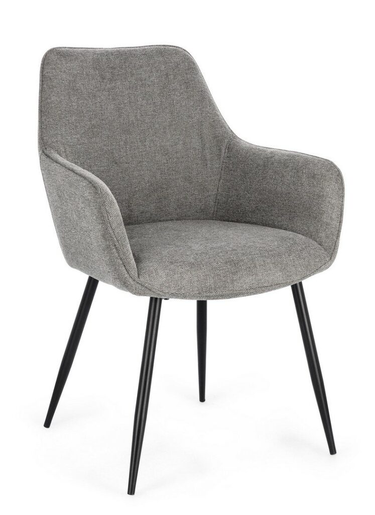 CHAISE AC-ACC CORA NOIR/GRIS FONCÉ