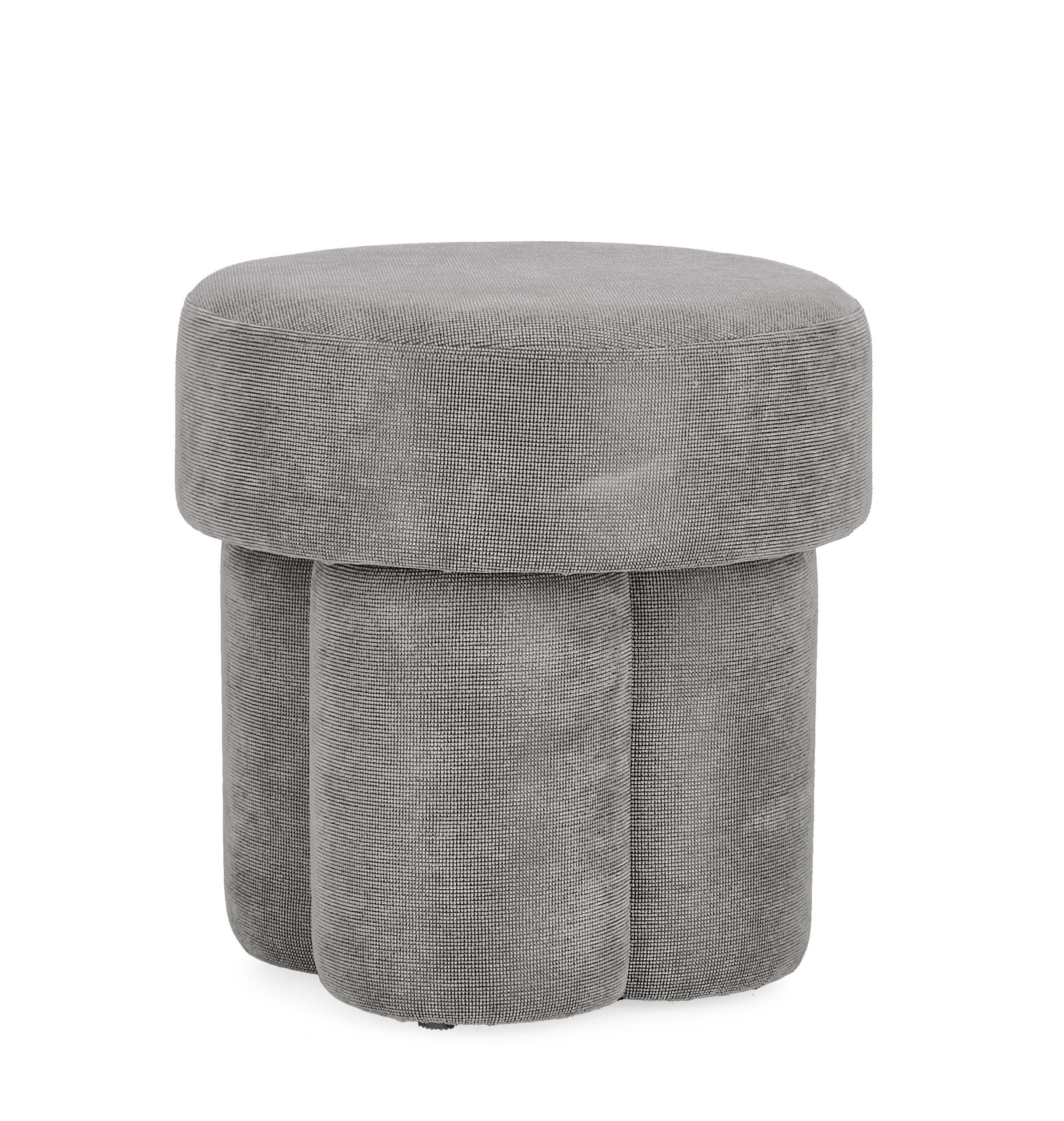 Sgabello Glenda in tessuto grigio