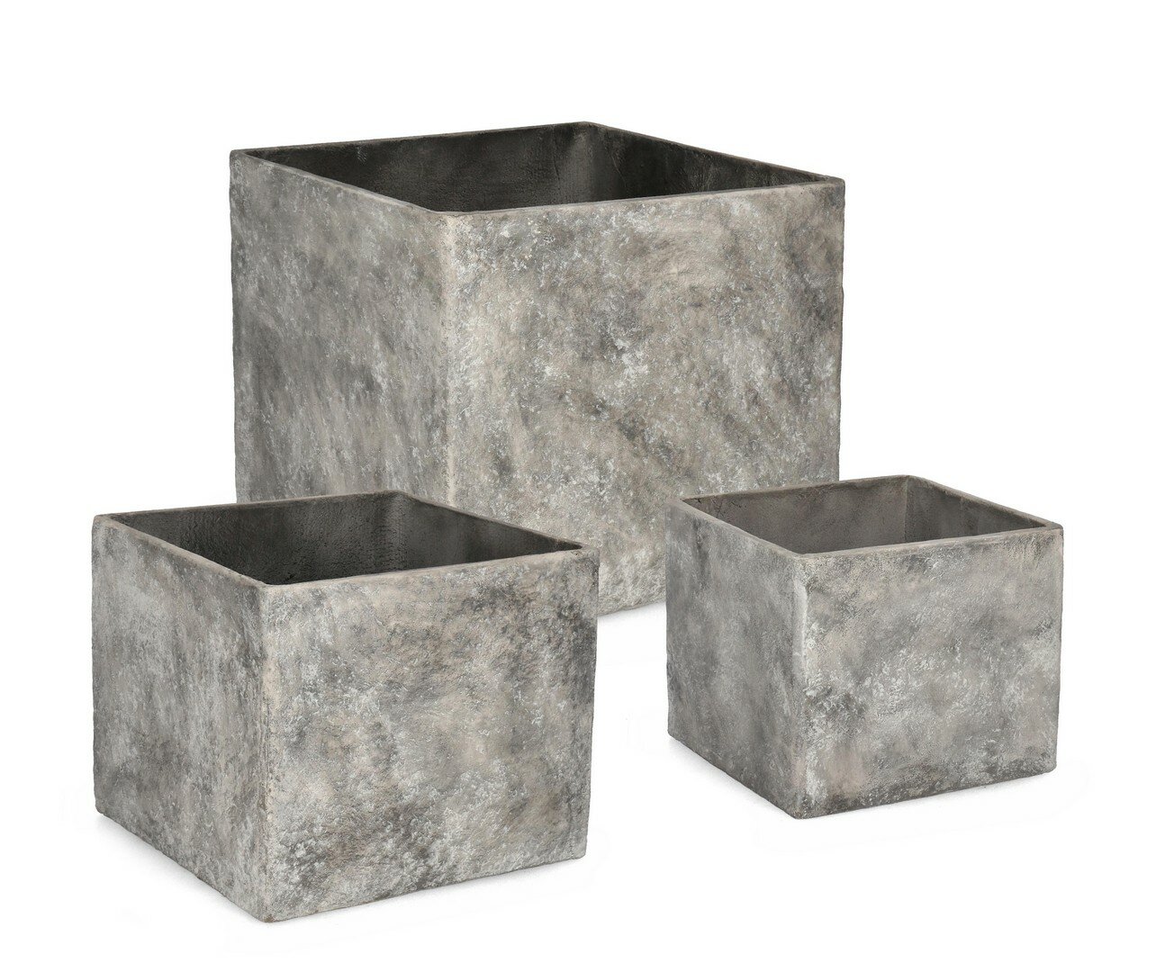 SET3 P.VASE MEILI CARRÉ HAUT GRIS