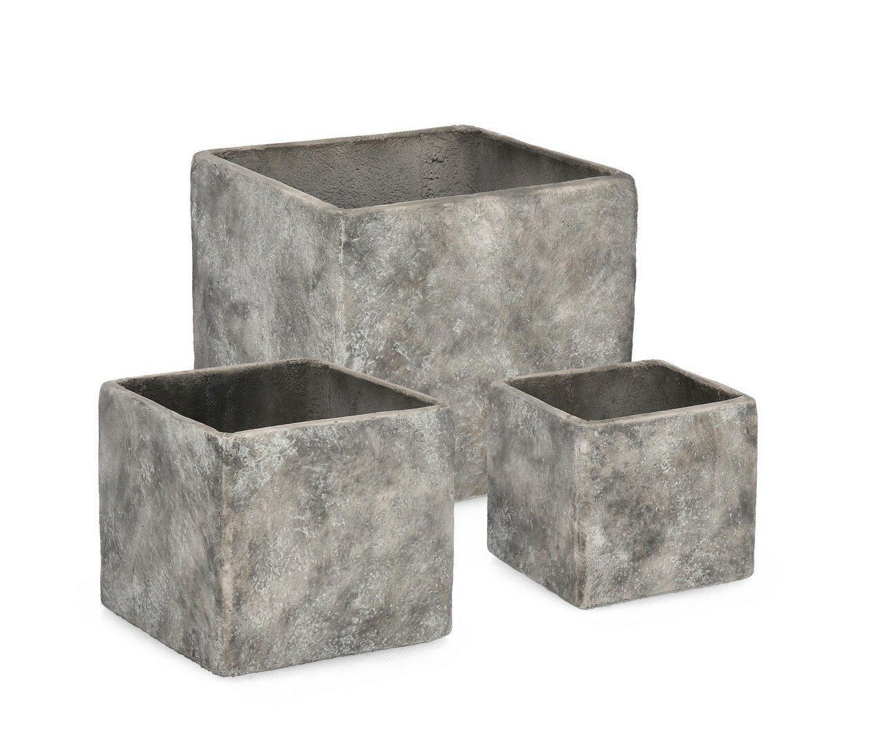 SET3 P.VASE MEILI CARRÉ BAS GRIS