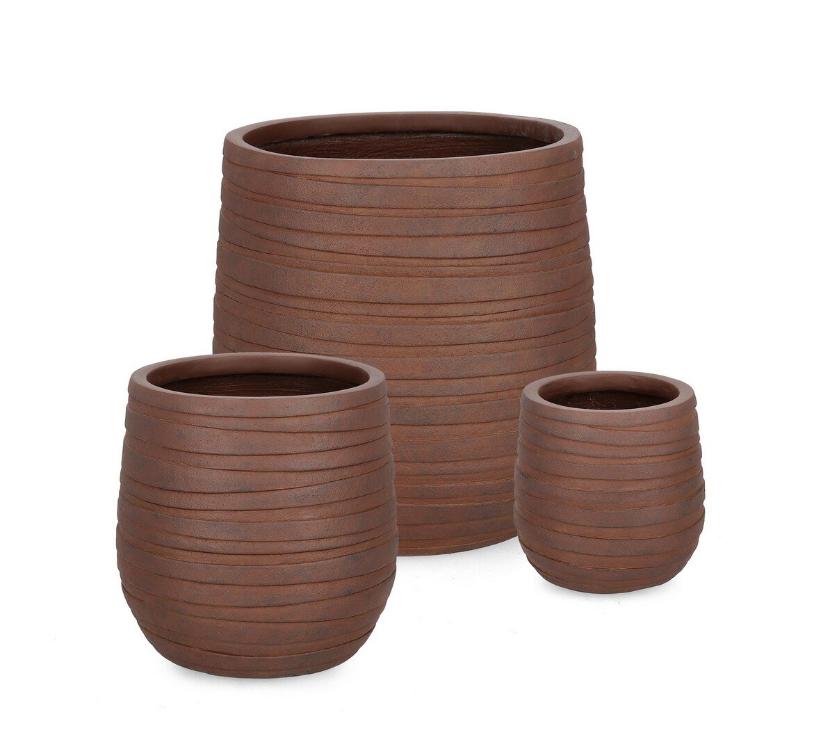 SET3 MACETERO STRIPS BAJO RUSTY ANTIGUO