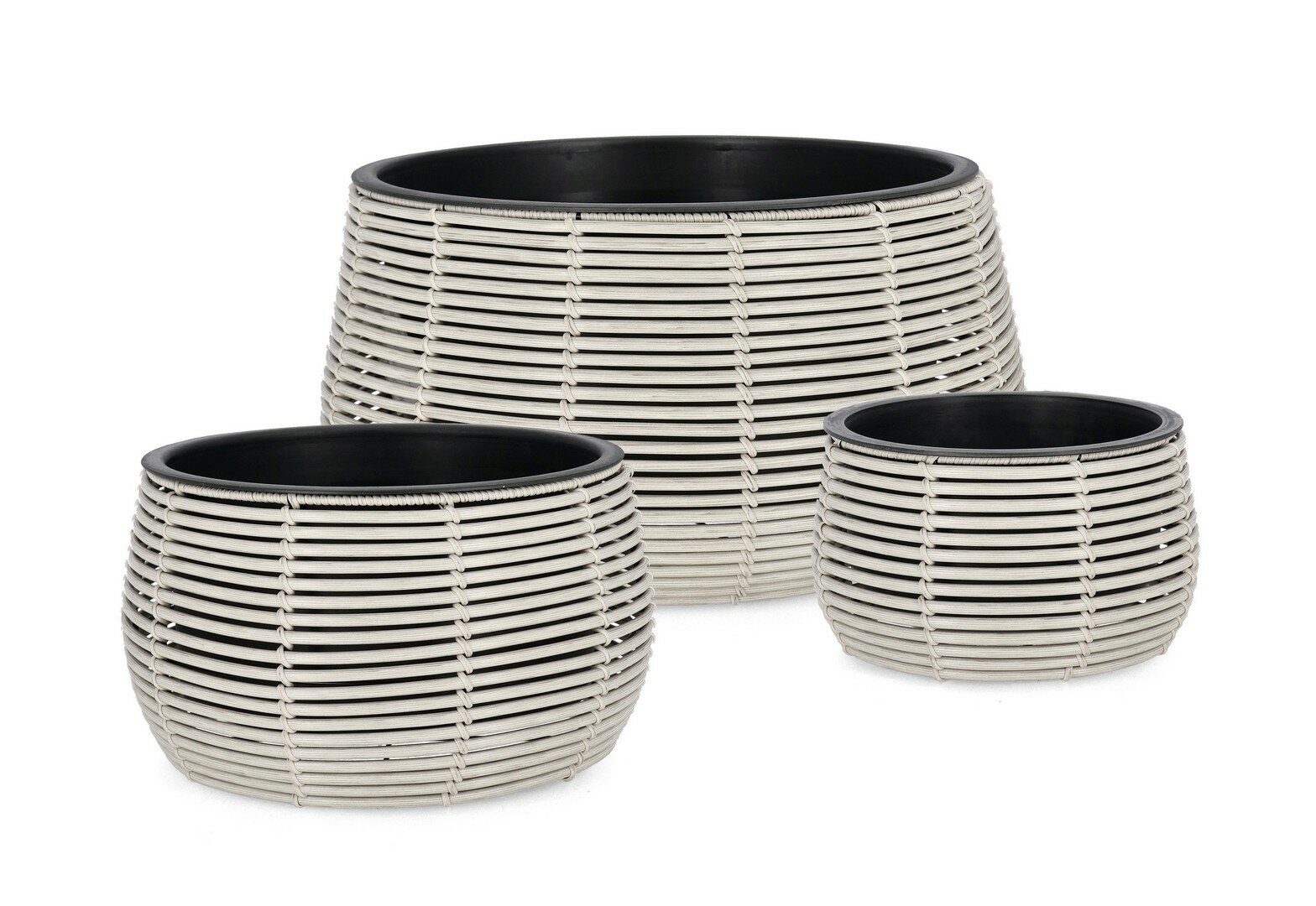 SET3 P.VASO XIAN C-VASO BASSO GRIGIO