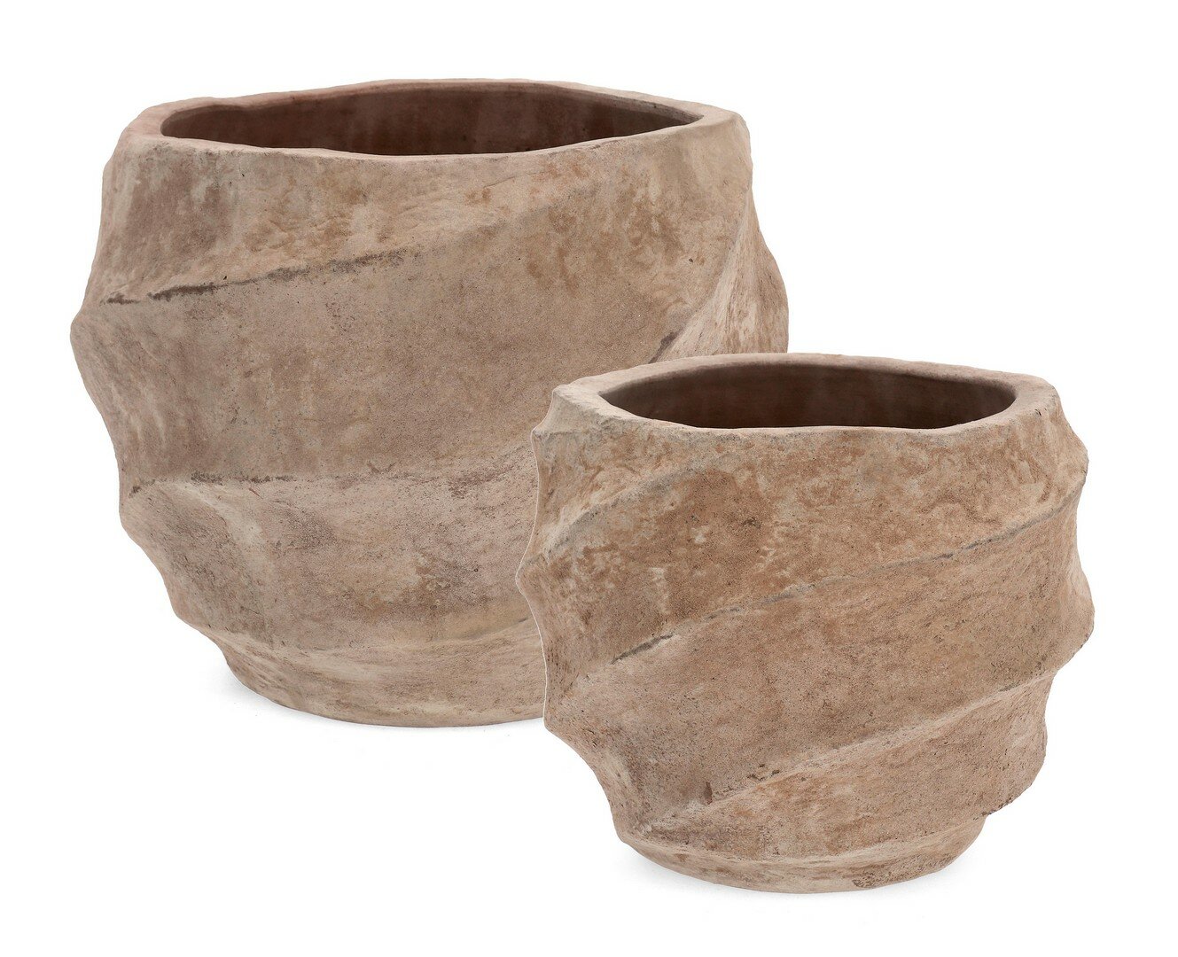 SET2 P.VASO TEIDE BASS TERRACOTTA BRUNIT