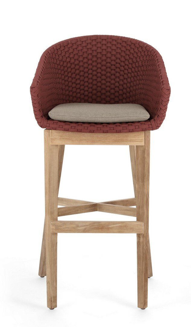 COACHELLA SCARLET BAR STOOL W-CUSH