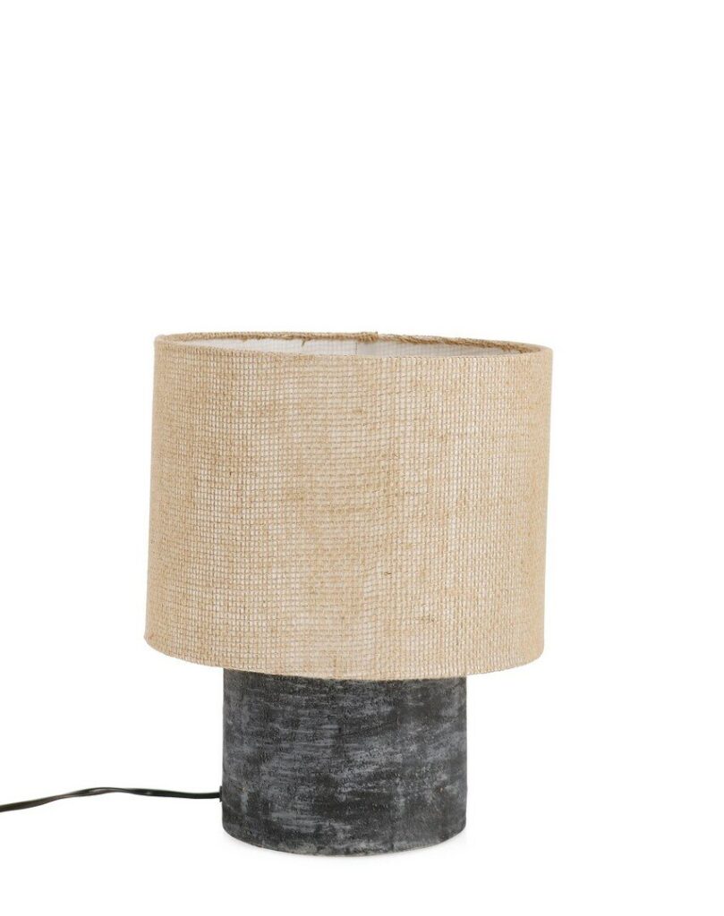 LÁMPARA MESA DONDA NEGRO H34