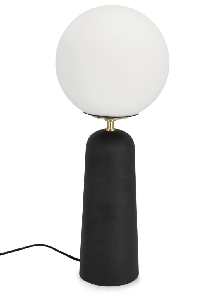 LAMPADA TAV. DELPHINE TONDO NERO H51